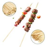 Brochettes en bambou jetables de 3 mm, carrées, différentes tailles, écologiques, pour barbecue en extérieur