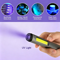 Mini lampe torche LED rechargeable par USB multifonctionnelle avec logo personnalisable, laser rouge et lumière UV, en alliage d'aluminium, lampe torche EDC