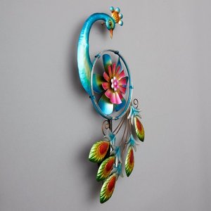Metall Windmühle Flamingo Pfau Wind Spinner Pfahl Garten dekorative Solar Licht