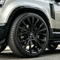 Jantes forgées Bku 5x120 pour Defender Range Rover Sport L405 L460 19 20 21 22 23 24 pouces Noir brillant Jantes en alliage personnalisées de luxe