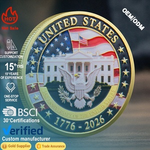 Moneda Conmemorativa del 250 Aniversario de EE. UU., Campana de la Libertad de Cobre, Bañada en Oro, Doble Cara, Coleccionable, Directo de Fábrica - Product Image 1