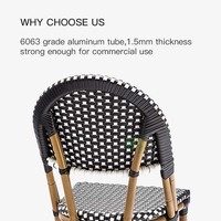 (E1042-W201) Chaises de bistrot noires de style français Paris en rotin synthétique à vendre