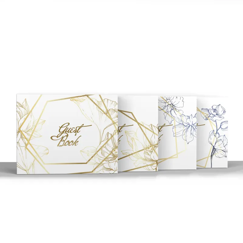 Customized Printing Design Funeral Guest Book Hardcover Alternative Wedding Memory Book