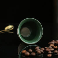 Ensemble de 6 tasses à café arabes en céramique écologique Gawa Pottery, motif palmier dattier, 70 ml, un cadeau pour la Journée nationale saoudienne