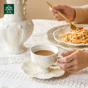 Tazza <span class=keywords><strong>da</strong></span> tè in porcellana bianca di lusso diretta dalla fabbrica Set di <span class=keywords><strong>tazze</strong></span> <span class=keywords><strong>da</strong></span> tè in ceramica Premium <span class=keywords><strong>con</strong></span> <span class=keywords><strong>piattino</strong></span> per gli amanti del tè - Product Image 6