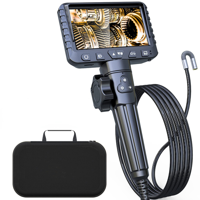 Two-Way Articulating Borescope Industrial Endoscope Waterproof 1080P Video Borescope Inspection Camera for Pipeline Car Engine