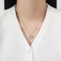 Collier Pendentif Cœur Amour Éternel Personnalisable en Laiton Plaqué Or 18K avec Zircon et Sertissage Griffe, Chaîne à Maillons, Cadeau Romantique pour Femme