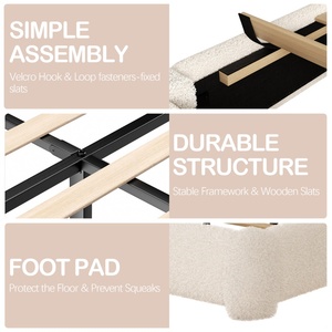 <span class=keywords><strong>Letto</strong></span> King Size Moderno Keynote con <span class=keywords><strong>Testiera</strong></span> Curva Imbottita in Velluto Performance - Product Image 4