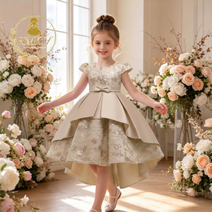FSMKTZ Abito da Damigella d'Onore Stile Principessa per <span class=keywords><strong>Bambina</strong></span>, <span class=keywords><strong>Vestito</strong></span> da Festa, Compleanno e <span class=keywords><strong>Matrimonio</strong></span> con Strascico per Bambini 3-10 Anni - Product Image 2