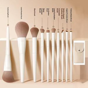 Juego de 10 Brochas de Maquillaje Profesionales de Pelo de Cabra Suave con Mangos de Resina Elegantes y de Alta Calidad para un Mezclado Suave - Product Image 1