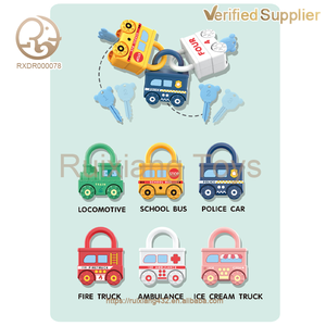 Mini dessin animé pour enfants jouets de cabotage paire de clés déverrouillage Train de <span class=keywords><strong>police</strong></span> incendie pour l'éducation des lumières véhicule jouet à Friction amusant - Product Image 4