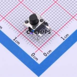 TS-1093E-A5B3-D2 Tactile Switch Through hole Component THT Switch Single Pole Single Throw Round Button 2.5N Right Angle Insert - Product Image 1