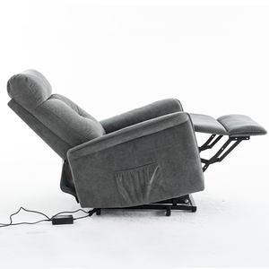 Sofá reclinable de tela de elevación eléctrica con movimiento de relajación contemporáneo moderno, Panel de Control Manual, 2 bolsillos laterales, diseño Modular de madera - Product Image 4