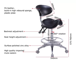 Diş dışkı işletim dışkı hemşirelik dışkı diş diş ofis kullanımı için eyer sandalye - Product Image 4