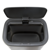Poubelle de cuisine moderne sur pied avec grand seau de rangement rectangulaire en métal avec capteur et roues