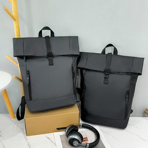 Hot Selling Unisex Polyester <strong>Backpack</strong> Letter Pattern Design <strong>Roll</strong> Top with Big Capacity Waterproof Casual Zipper Closure - Product Image 4