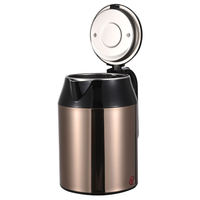 Bouilloire électrique à double paroi noire et dorée de 1,8 L pour faire bouillir de l'eau, bouilloire à thé et cafetière électrique, arrêt automatique, 360° °   Base, OEM