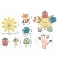 Juego de Juguetes de Paja de Trigo y PVC para Bebés, Torre Apilable, Pelotas Sensoriales, Marionetas de Dedo, Juego de Agua, Juguete Educativo Montessori