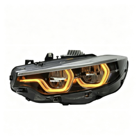 SJC USA STOCK V3 LED-Scheinwerfer für BMW F32 F36 F80 F82 Dreifarbige Gelb-Weiß-Amber DRL Silbernes Gehäuse Scheinwerfer-Set
