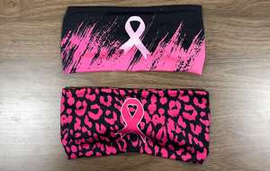 ربطة رأس رياضية بشريط وردي نقي مخصص لسرطان الثدي للنساء رباط رأس مطاطي رياضي لركوب الدراجات رباط شعر لممارسة اللياقة البدنية - Product Image 5