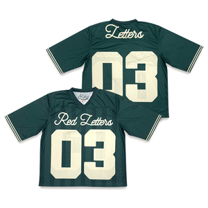 Custom American Retro Football Jersey Sublimation Printing Boxy Oversized Vintage Sports <b>Cropped</b> Shirts - Product Image 2