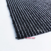 Dalles de moquette modernes en PP tissé à la machine, avec envers en PVC, ignifuges, épaisses, antidérapantes, absorbantes, noires/grises, résistantes à l'usure, pour la maison