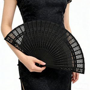 Abanico Plegable de Madera Hecho a Mano, Abanicos de Bambú Tallados al Vacío de Estilo Vintage para Bodas, Fiestas, Regalos de Cumpleaños - Product Image 2