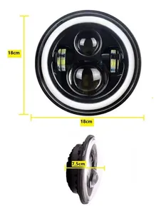 ไฟหน้าแบบลำแสง LED ทรงกลม7นิ้วลายจุดไฟหน้าแบบฮาโลเจน Hi-Lo Angel Eyes Farol สำหรับ <span class=keywords><strong>Jeep</strong></span> Wrangler Fusca Kombi Troller <span class=keywords><strong>Jeep</strong></span> <span class=keywords><strong>Willys</strong></span> - Product Image 3