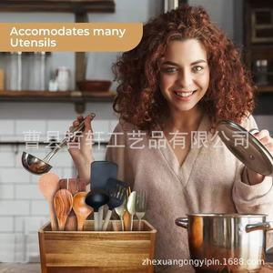 กล่องเก็บของในครัวไม้ดีสตัฟฟ์อเนกประสงค์สำหรับจัดเก็บอุปกรณ์บนโต๊ะ - Product Image 2