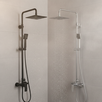 Salle de bain en laiton chromé de style britannique antique dans le mur Mélangeur de bain Cascade Robinet de douche à main à 2 voies