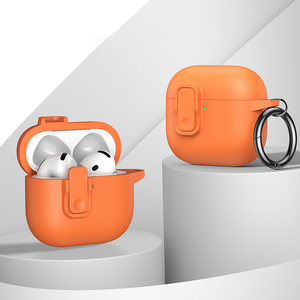 Custodia Protettiva in Pelle con Chiusura per <span class=keywords><strong>Airpods</strong></span> Pro 3 2, <span class=keywords><strong>Cover</strong></span> Antiurto per <span class=keywords><strong>Airpods</strong></span> 4 3 2 con Texture in Pelle e Chiusura a Lucchetto - Product Image 1