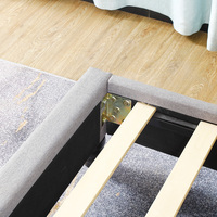 Meubles de chambre à coucher haut de gamme, lit king size, cadre de lit en velours italien, ensemble de lit capitonné, lits doubles modernes de luxe