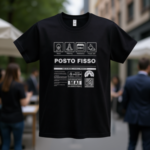 T-Shirt Promozionale con Etichetta Fissa, Nera, Unisex, Taglia M, Collo Tondo, Manica Corta, Stampa Serigrafica - Product Image 2