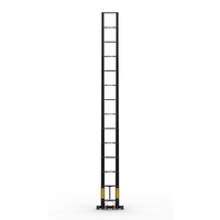 Échelles modernes télescopiques en acier inoxydable pour grenier, usage intérieur/extérieur hôtelier, modèle Red White Diamond, vente en gros