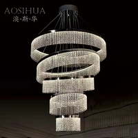 Lustre LED en aluminium de luxe de style Empire européen, personnalisé, pour la vente en gros, grand luminaire suspendu moderne pour la maison, les centres commerciaux et les salles de mariage