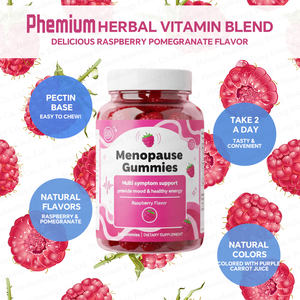 Gomitas para la <span class=keywords><strong>Menopausia</strong></span>, Suplemento Dietético Vegano y Sin Gluten para la Salud Femenina, Alivio de Múltiples Síntomas, Favorece el Estado de Ánimo Relajado - Product Image 2