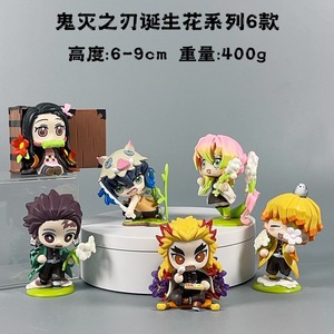 6 pièces/ensemble nouveau Style Anime démon tueur Tanjirou Nezuko dessin animé Anime <span class=keywords><strong>Statue</strong></span> PVC figurine modèle poupée Collection - Product Image 2