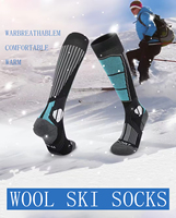 Chaussettes de compression épaisses et chaudes personnalisées, chaussettes en laine spécifiques au ski avec propriétés de séchage rapide