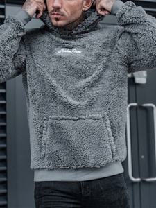 Mùa Thu Mùa Đông Cừu Len Trùm Đầu Áo Người Đàn Ông Phụ Nữ Dày Terry Áo Thun Mô Hình Rắn Hàng Đầu Giản Dị Với Lỏng Lười Biếng Phong Cách - Product Image 5