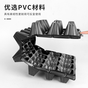 Plateaux de semis en <span class=keywords><strong>plastique</strong></span> <span class=keywords><strong>à</strong></span> cellules, plateaux de pépinière durables en PS pour la germination des plantes, <span class=keywords><strong>fleurs</strong></span> et légumes de jardin, carrés - Product Image 2