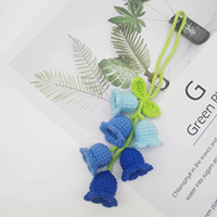 Ornement suspendu pour rétroviseur de voiture Panier à fleurs en crochet Accessoire pour plantes Ornement tricoté à la main Accessoire Boho pour femmes