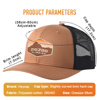 Gorra Unisex para Adultos, Talla Única, con Parches Bordados Duraderos, Tejido de Secado Rápido, Costuras en Contraste, Malla, Estilo Camionero
