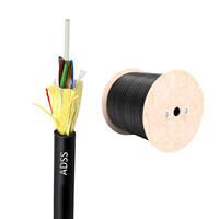 Câble à fibre optique aérien OUFU 24, 48, 6, 12, 48, 96, 144 Hilos, gaine simple PE/AT, ADSS
