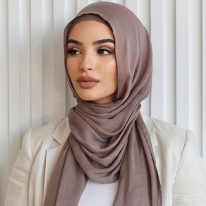 JYL Coton Modal Hijab Écharpe Léger Respirant Solide Plaid Motif Rayonne Modal <span class=keywords><strong>Voile</strong></span> Musulman Prêt à Expédier - Product Image 1