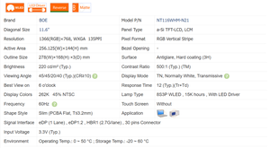 11.6 इंच पैनल NT116WHM-N21 N116BGE-EA2 b116xtn02.1 NT116WHM-N11 edp/30पिन 1366*768 60hz lcd लैपटॉप नोटबुक स्क्रीन मॉनिटर - Product Image 5