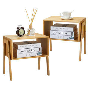 Mesa de centro de bambú con estante de almacenamiento para sala de estar y dormitorio, muebles para espacios pequeños - Product Image 5