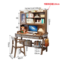 Bureau d'étude en bois massif avec étagère et hauteur réglable pour enfants et bureau à domicile - Vente en gros