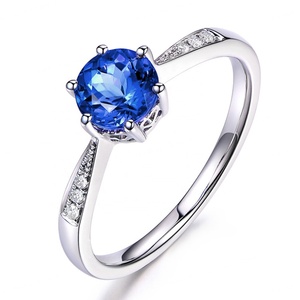 แหวนหมั้นเงินแท้ 925 ขายส่ง แหวนเงินประดับแทนซาไนต์ เครื่องประดับเงิน แหวนแทนซาไนต์ - Product Image 1