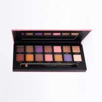 Palette de maquillage cosmétique de marque en gros d'usine, 14 couleurs, fard à paupières pigmenté, effet métallique scintillant, waterproof, longue tenue, poudre