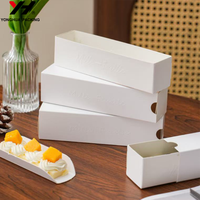 Boîte de découpe de gâteau de 3 pouces 4 pouces Boîte à dessert triangulaire de style occidental blanche Mousse Plateau inférieur sucré Logo personnalisé